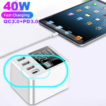 30/40W Greitai Įkrauti QC3.0 USB Įkroviklis Kelionės Greito Įkrovimo Sienelės Adapteris, skirtas 
