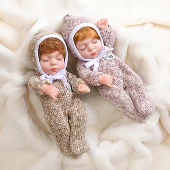 30CM Miego Reborn Baby Doll Visą Silikono Įstaiga mažai Kūdikių Lėlės Plaukų Galvos Minkšti, Tikroviški Nekilnojamojo Atgimsta Bebe Žaislai, NR. Plaukų mergina Lėlės
