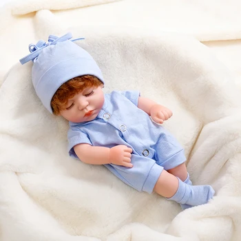 30CM Miego Reborn Baby Doll Visą Silikono Įstaiga mažai Kūdikių Lėlės Plaukų Galvos Minkšti, Tikroviški Nekilnojamojo Atgimsta Bebe Žaislai, NR. Plaukų mergina Lėlės