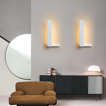 30x15cm 10W Minimalizmas Modernios led wall šviesos miegamajame šviesos naktiniai koridoriaus baltos arba juodos spalvos šiaurės šalių sienos lempos sconce įrenginiai
