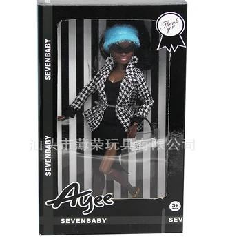 31cm Mados BJD Doll 13 Kamuolys, Šlifuota Lėlės Kietas Moteris Juoda BJD Žaislų Mados Kostiumą Makiažas Afrikos 