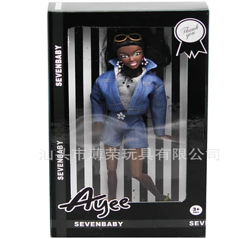 31cm Mados BJD Doll 13 Kamuolys, Šlifuota Lėlės Kietas Moteris Juoda BJD Žaislų Mados Kostiumą Makiažas Afrikos 