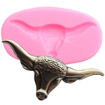 3D Bull Galvos Silikono Formų Minkštas Pelėsių Tortas Dekoravimo Priemonės Cupcake Topper Saldainiai Polimero Molis Formų Šokolado Gumpaste Liejimo formos