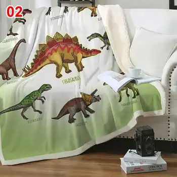 3D Dinozaurai, Antklodė, Patalynė Lapas Sofa Cover Mesti Plauko Antklodė Kaip Mat Kelionės Iškylą Namuose Suaugusiems, Vaikams, Patalynės Reikmenys