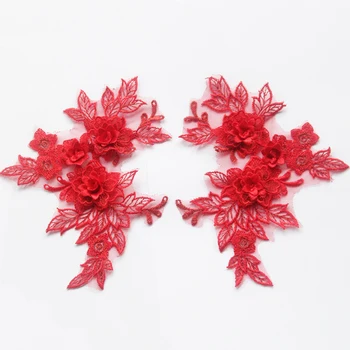 3D Gėlių Akių Siuvinėtų Nėrinių Aplikacijos Su Gėlių 
