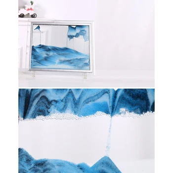 3D Judančios Smėlio paveiksl Stiklo smėlio laikrodis Sandscape Smėlio Piešimo, Tapybos Kraštovaizdžio Skysčio Judesio Žaislų Namuose Miegamojo Puošimas