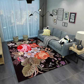 3D Kinijos Gėlių Spausdinti kiliminė danga, Sofa daug Kilimų, Miegamojo Lovos Balkono Grindų Kilimėliai Namų Puošybai Zonos Kilimėliai 6 Dydžiai