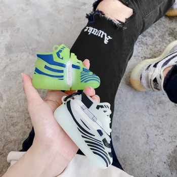 3D Prabanga Silicio Dizaineriai Sneaker Bateliai Airpod 2 Atvejais Keychain Ausinės Padengti Airpods Atveju Custom
