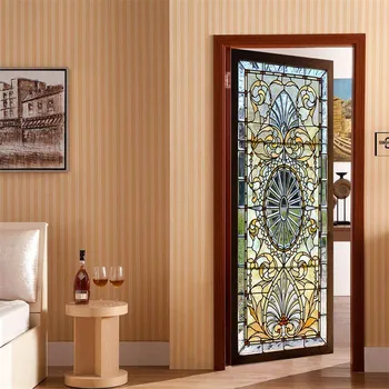 3D PVC Stiklo Durys Lipduko Klijai Nuimamas ekrano Užsklanda, Miegamojo, Vonios kambario Apdaila, Namų Projektavimas Sienos Freskos 