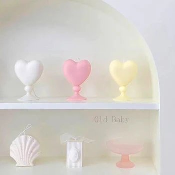 3D Stulpelio Meilės Žvakė Silikono Formos Romantiškos Meilės Žvakė Dovanų Rankų darbo Muilas Shell Pelėsių Ccandle Mld