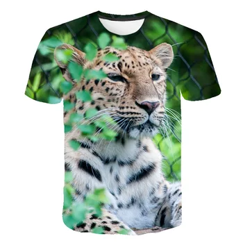 3D Trumpas Rankovės Marškinėliai Vaikų Mergaičių Mergaitė, Tigras Gyvūnų Vasaros Atspausdintas T-Shirt Cool Top Teen Boy Vaikams Drabužių, Negabaritinių Viršūnes 4T-14T