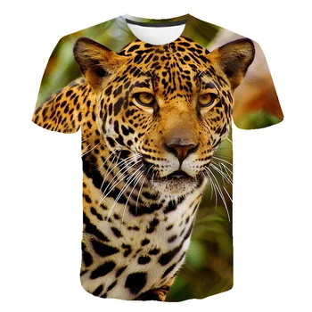 3D Trumpas Rankovės Marškinėliai Vaikų Mergaičių Mergaitė, Tigras Gyvūnų Vasaros Atspausdintas T-Shirt Cool Top Teen Boy Vaikams Drabužių, Negabaritinių Viršūnes 4T-14T