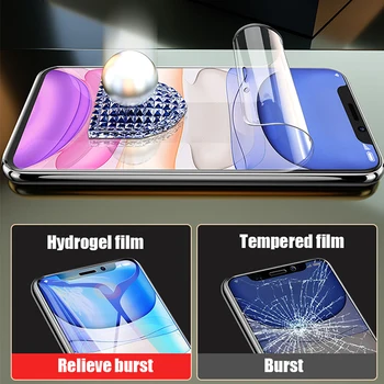 3PCS Hidrogelio Screen Protector, iPhone 11 12 Pro Max 7 8 XR XS Max Full Hidrogelio Flim Už iPhone12 Mini 6 6S SE 2020 Ne Stiklas