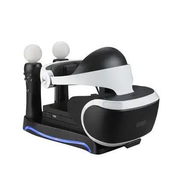 4 in 1 Valdiklis Įkrovimo Dokas Įkroviklio Stovas PS4 PS Move VR PSVR Kreiptuką Gamepads apie PS VR Perkelti PS 4 Žaidimai, Priedai