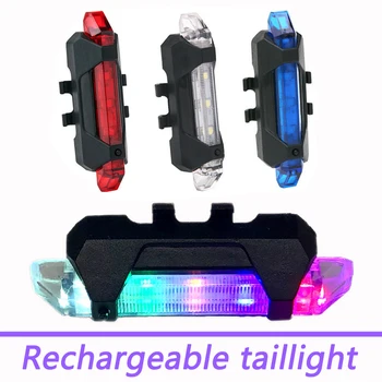 4 Režimai Dviračiais, Dviračių šviesos žibintas Galinis USB Įkrovimo Uodegos Šviesos Vandeniui LED Saugos Įspėjamoji Lemputė Kalnų Dviračio Šviesos