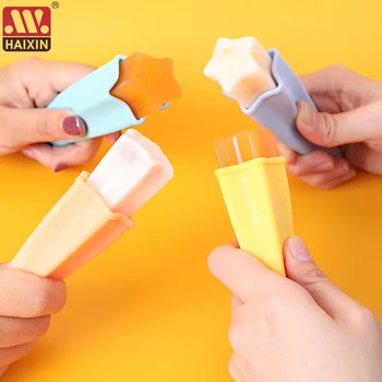4 Vnt Žvaigždės formos Silikono Popsicle Pelėsių Formos Ledų Icepop Maker Formos Ledo Kubelių Lolly Pelėsių Daugkartinio naudojimo Virtuvės Įrankiai