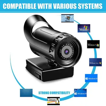 4k Auto Focus HD Webcam Nemokamai Ratai Kompiuterio Plataus Kampo Grožio Kamerą Su Stereo Mikrofonu-Live Transliacijos Vaizdo Konferencija