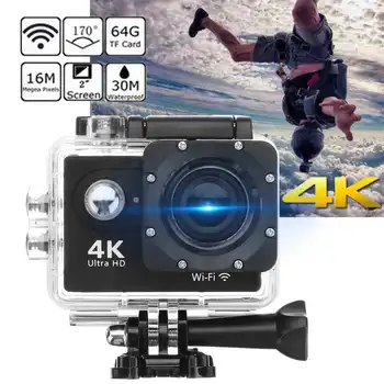 4K Veiksmų Kamera, WiFi Full HD 1080p Vandeniui po vandeniu Filmuoti vaizdo Kamera Sporto Kamera 2.0 colių Lauko Kameros