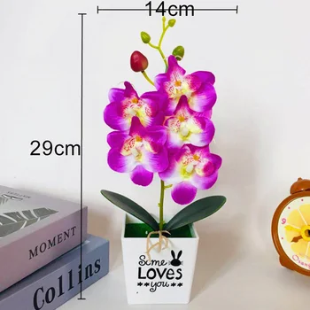 4pcs Penkerių vadovauja Phalaenopsis Bonsai Kūrybos Sodo Puošmena Dirbtiniai Augalai vazonuose Magnolia Gėlių, Dirbtinės Gėlės Orch