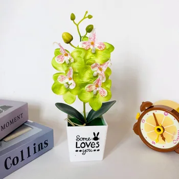 4pcs Penkerių vadovauja Phalaenopsis Bonsai Kūrybos Sodo Puošmena Dirbtiniai Augalai vazonuose Magnolia Gėlių, Dirbtinės Gėlės Orch