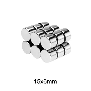 5/10/20/30/50PCS 15x6 Apskrito Magnetai lapo 15 mm X 6 mm Apvalus Neodimio Magnetai, Stiprūs, N35 15x6mm Nuolat Diską Magnetas 15*6 mm