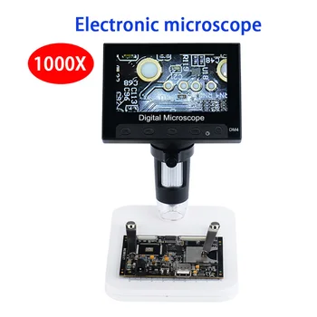 500X 1000X 1600X USB Elektroninio Mikroskopo Vaizdo Skaitmeninio 4.3 Colių HD LCD Litavimo Mikroskopu Telefonu Taisymo Įrankis 8LED didinamasis stiklas