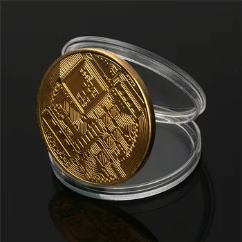 50pcs Auksą, Padengtą Bitcoin Tiek Monetos Progines Monetas Casascius BTC Monetos Meno Kolekcija Fizinio Aukso Tiek, Moneta, Kolekcines Dovana