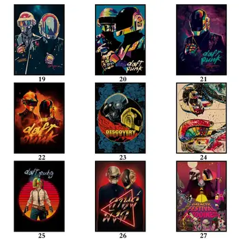 51 Dizaino Daft Punk Kraftpaper Plakatas Alternatyvių Abstraktaus Meno Tapybos Juokinga Siena Lipdukas Kavos Namai Baras