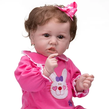 55CM Minkštas Kūno Bebe Reborn Baby Bamblys Saskia Rožinė Suknelė Džiugu Baby Girl Lėlės Ranka-įsišakniję Plaukų Aukštos Kokybės Rankų darbo Lėlės