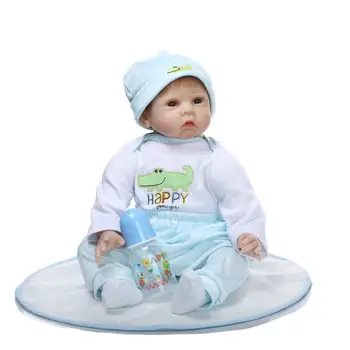 55CM populiarus Bebe atgimsta lėlė berniukas kūdikių silikono lėlės, žaislai gyvas nekilnojamojo minkštos džiugu kūdikių naujagimių dovana