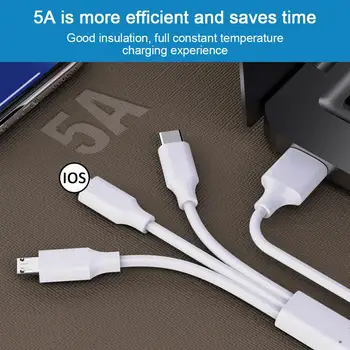 5A Super Charge 3 in 1 USB Kabelis 