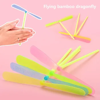 5pc Vertus trinamas ne šviesos bambuko dragonfly Nostalgiškas klasikinis Dvivietis skraidymas lapų plaukioja pasakų bambuko dragonfly plastiko