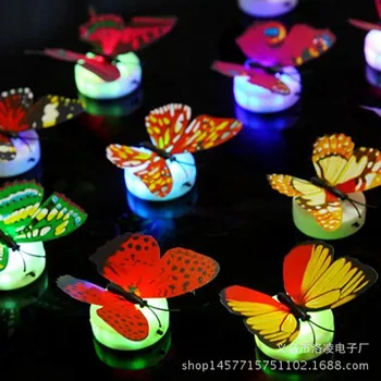 5vnt/daug drugelis led cotillon fluorecentes šviesos naktį namo šalis apdaila dekoratyvinis LED švyti rekvizitai led drugelis žibintai