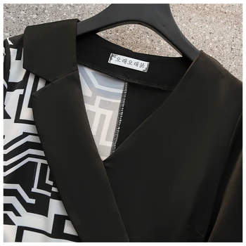 5XL Plius Dydžio Moterims, Elegantiška Biuro Marškinėliai, Suknelės Vasaros 2021 Mados V-kaklo trumpomis Rankovėmis Kratinys Geometrinis Spausdinti Ponios Suknelė