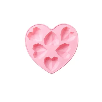 6 Ertmės Silikono Tortas Pelėsių 3D Diamond Meilės Širdies Formos Pelėsių Putėsiai Šokolado, Sausainių Kepimo Dekoravimo Priemonė 