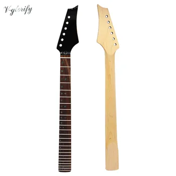 6 Styginių Elektrinės Gitaros Kaklo 24 Frets Kanados klevo medienos juoda galva Fingerboard su spalvų korpusai star padėties ženklai