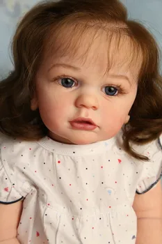 60 CM 3D-Dažų Odos Minkštas Silikoninis Audinys Kūno Reborn Baby Lėlės, Žaislai Mergina Kaip tikra Ilgi Plaukai Princesė Bamblys Tayra Bebe