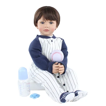 60 CM Minkšto Silikono Reborn Baby Doll Žaislas Mergina Vinilo Mažylis Berniukas, Su Audiniu Kūno Gyvas Suknelė Boneca Gimtadienio Dovana