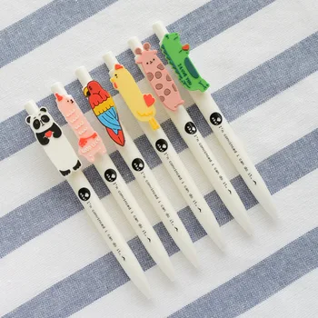 6pcs Mielas zoologijos sodas gyvūnų gelio rašiklis Panda Papūga 0,5 mm ballpoint roller ball rašikliai vaikams, dovanos, Kanceliarinės prekės mokyklinės prekės, EB126