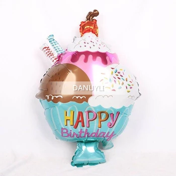 6pcs spurgos formos aliuminio plėvelę, balionas berniukas mergaitė gimtadienio žaislą dovanų ledų taurės balionas gimtadienio apdailos Baby shower