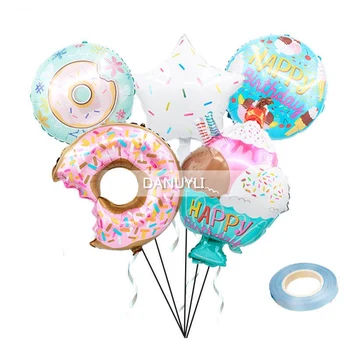 6pcs spurgos formos aliuminio plėvelę, balionas berniukas mergaitė gimtadienio žaislą dovanų ledų taurės balionas gimtadienio apdailos Baby shower