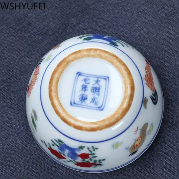 6pieces/partijos Arbatos rinkinys puodelis baltas antikvariniai taurės keramikos arbatos rinkinys master cup rankų Doo Cai vištienos cilindrų taurė