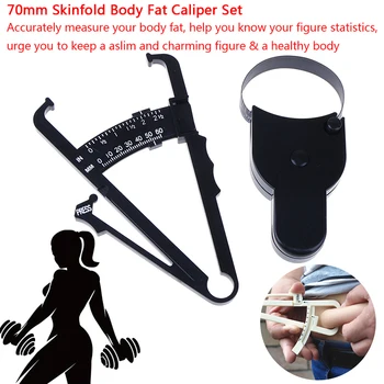 70mm Skinfold Kūno Riebalų Suportas Nustatyti Kūno Riebalų Testeris Kūno Skinfold Matavimo Įrankiai su Priemonės Juosta Kūno Riebalų Monitoriai