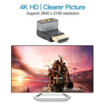 90 Laipsnių HDMI suderinamus Extender Adapteris PS4 HDTV Projetor Nešiojamas Stebėti stačiu Kampu Vyrų ir Moterų Vaizdo Keitiklis
