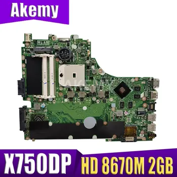 90MB01N0-R00020 EDP 30Pin X750DP nešiojamas Plokštė REV:2.0 ASUS R510D X550 X550DP K550D X550D K550DP HD 8670M 2GB mainboard
