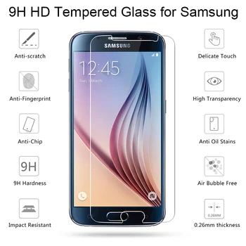 9H Grūdintas Stiklas Samsung Galaxy S4 S6 S7 5 Apsauginė Plėvelė Samsung S4 S5 7 6 5 S Iii HD 2.5 D Telefonų Ekrano Apsaugas