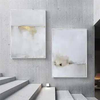 Abstraktus Šiaurės Auksas ir Baltos Drobės Tapybos Skandinavijos Cuadros nuotraukas ir Plakatus Sienos Menas Nuotraukas Kambarį Dekoro