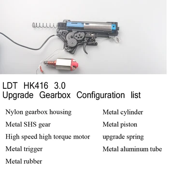 AK DĖDĖ Gelio Blaster Žaislinių Ginklų Aksesuarai Atnaujinimus NO2 Metalo pavarų Dėžė Metaliniu korpusu Super Didelio Greičio Atlaikyti Didesnis FPS už HK416