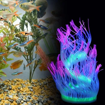 Akvariumo Žuvų Bakas Waterplant Dekoro Žėrintis Jūros Anemone Koralų Augalų Ornamentais Spalvotų Žuvų Žaislas