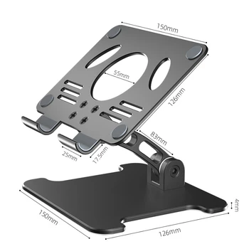 Aliuminio Darbalaukio Tablet Stand Dvigubos Ašies Dizainas Aukštis/Kampas Reguliuojamas Išmaniojo telefono Turėtojas Tablečių Piešimo Stovą, skirtą 